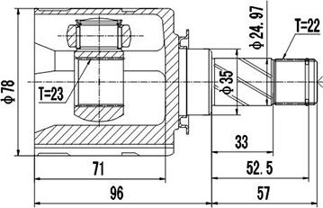 Dynamatrix DCV644009 - Шарнирный комплект, ШРУС, приводной вал unicars.by