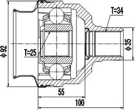 Dynamatrix DCV644005 - Шарнирный комплект, ШРУС, приводной вал unicars.by