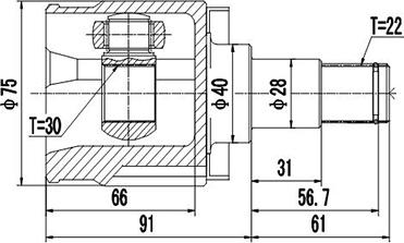 Dynamatrix DCV654003 - Шарнирный комплект, ШРУС, приводной вал unicars.by