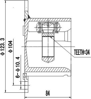 Dynamatrix DCV661044 - Шарнирный комплект, ШРУС, приводной вал unicars.by