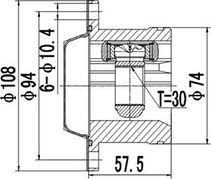 Dynamatrix DCV661006 - Шарнирный комплект, ШРУС, приводной вал unicars.by