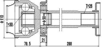 Dynamatrix DCV661021 - Шарнирный комплект, ШРУС, приводной вал unicars.by