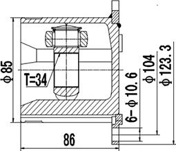 Dynamatrix DCV603007 - Шарнирный комплект, ШРУС, приводной вал unicars.by