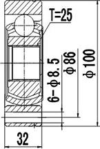 Dynamatrix DCV602006 - Шарнирный комплект, ШРУС, приводной вал unicars.by