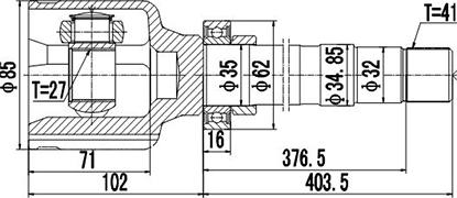 Dynamatrix DCV610038 - Шарнирный комплект, ШРУС, приводной вал unicars.by