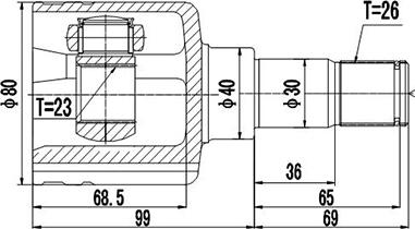 Dynamatrix DCV618044 - Шарнирный комплект, ШРУС, приводной вал unicars.by