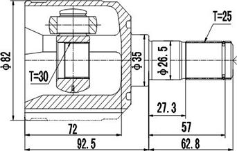 Dynamatrix DCV639005 - Шарнирный комплект, ШРУС, приводной вал unicars.by