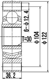 Dynamatrix DCV635001 - Шарнирный комплект, ШРУС, приводной вал unicars.by