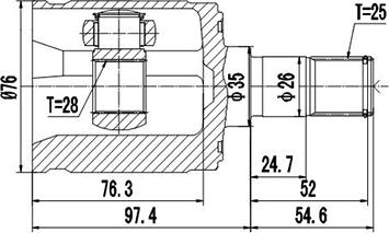 Dynamatrix DCV623020 - Шарнирный комплект, ШРУС, приводной вал unicars.by