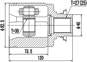 Dynamatrix DCV623023 - Шарнирный комплект, ШРУС, приводной вал unicars.by