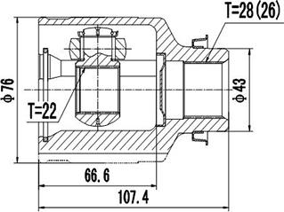 Dynamatrix DCV627004 - Шарнирный комплект, ШРУС, приводной вал unicars.by