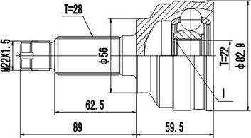 Dynamatrix DCV899042 - Шарнирный комплект, ШРУС, приводной вал unicars.by