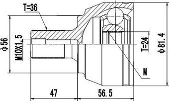 Dynamatrix DCV899129 - Шарнирный комплект, ШРУС, приводной вал unicars.by