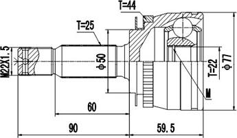 Dynamatrix DCV899294 - Шарнирный комплект, ШРУС, приводной вал unicars.by