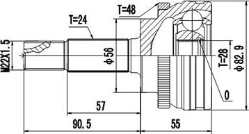 Dynamatrix DCV899282 - Шарнирный комплект, ШРУС, приводной вал unicars.by