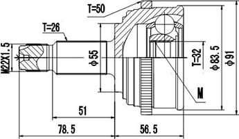 Dynamatrix DCV899225 - Шарнирный комплект, ШРУС, приводной вал unicars.by