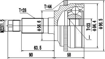 Dynamatrix DCV899273 - Шарнирный комплект, ШРУС, приводной вал unicars.by