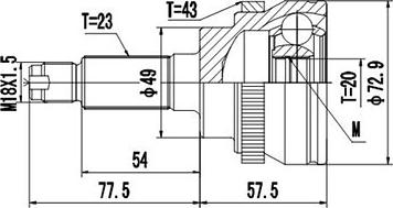 Dynamatrix DCV844001 - Шарнирный комплект, ШРУС, приводной вал unicars.by