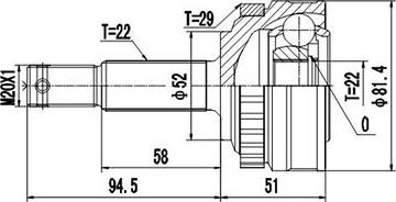 Dynamatrix DCV844007 - Шарнирный комплект, ШРУС, приводной вал unicars.by