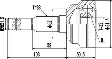 Dynamatrix DCV844030 - Шарнирный комплект, ШРУС, приводной вал unicars.by