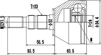 Dynamatrix DCV844028 - Шарнирный комплект, ШРУС, приводной вал unicars.by