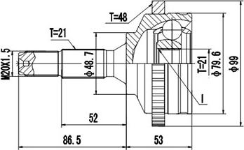 Dynamatrix DCV845067 - Шарнирный комплект, ШРУС, приводной вал unicars.by