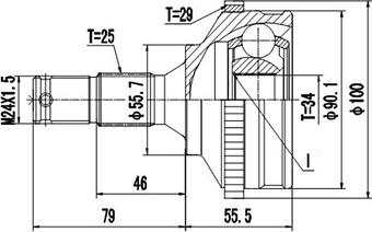 Dynamatrix DCV845003 - Шарнирный комплект, ШРУС, приводной вал unicars.by