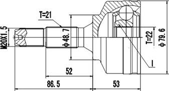 Dynamatrix DCV845057 - Шарнирный комплект, ШРУС, приводной вал unicars.by