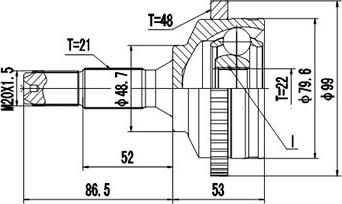 Dynamatrix DCV845033 - Шарнирный комплект, ШРУС, приводной вал unicars.by