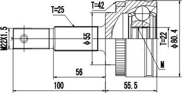 Dynamatrix DCV841048 - Шарнирный комплект, ШРУС, приводной вал unicars.by