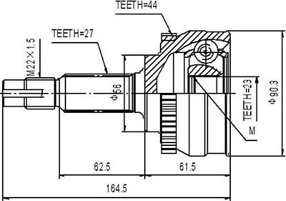 Dynamatrix DCV841043 - Шарнирный комплект, ШРУС, приводной вал unicars.by