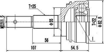 Dynamatrix DCV841001 - Шарнирный комплект, ШРУС, приводной вал unicars.by