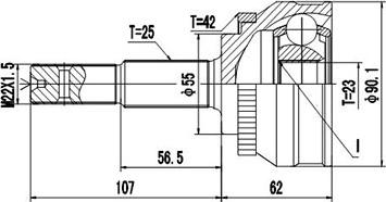 Dynamatrix DCV841003 - Шарнирный комплект, ШРУС, приводной вал unicars.by