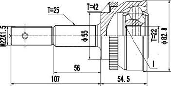 Dynamatrix DCV841002 - Шарнирный комплект, ШРУС, приводной вал unicars.by