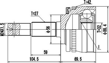 Dynamatrix DCV841007 - Шарнирный комплект, ШРУС, приводной вал unicars.by