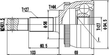 Dynamatrix DCV841015 - Шарнирный комплект, ШРУС, приводной вал unicars.by