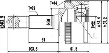 Dynamatrix DCV841030 - Шарнирный комплект, ШРУС, приводной вал unicars.by