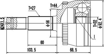 Dynamatrix DCV841028 - Шарнирный комплект, ШРУС, приводной вал unicars.by