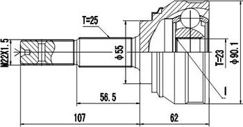 Dynamatrix DCV841078 - Шарнирный комплект, ШРУС, приводной вал unicars.by