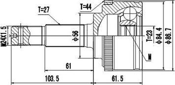 Dynamatrix DCV841142 - Шарнирный комплект, ШРУС, приводной вал unicars.by