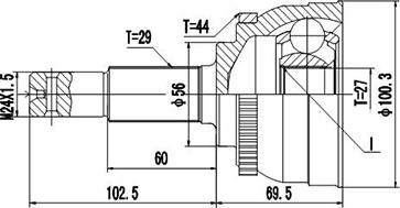 Dynamatrix DCV841152 - Шарнирный комплект, ШРУС, приводной вал unicars.by