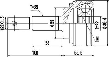 Dynamatrix DCV841109 - Шарнирный комплект, ШРУС, приводной вал unicars.by