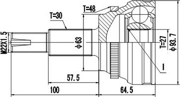 Dynamatrix DCV859042 - Шарнирный комплект, ШРУС, приводной вал unicars.by