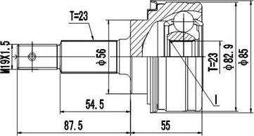 Dynamatrix DCV859054 - Шарнирный комплект, ШРУС, приводной вал unicars.by