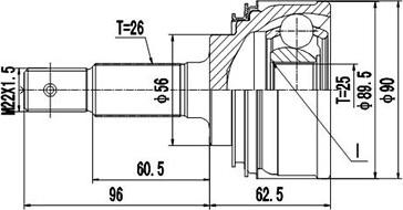 Dynamatrix DCV859056 - Шарнирный комплект, ШРУС, приводной вал unicars.by