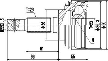 Dynamatrix DCV859005 - Шарнирный комплект, ШРУС, приводной вал unicars.by