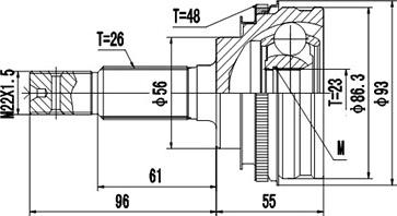 Dynamatrix DCV859006 - Шарнирный комплект, ШРУС, приводной вал unicars.by