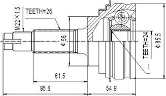 Dynamatrix DCV859018 - Шарнирный комплект, ШРУС, приводной вал unicars.by