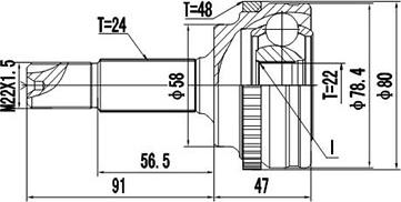 Dynamatrix DCV859035 - Шарнирный комплект, ШРУС, приводной вал unicars.by