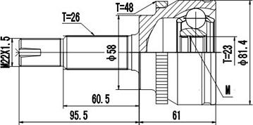 Dynamatrix DCV859037 - Шарнирный комплект, ШРУС, приводной вал unicars.by